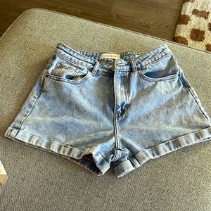 Pacsun High Waist Denim Jean Mom Shorts Size 27 (small, measurements pictured)